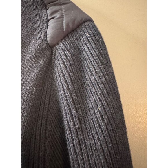 Magaschoni Mens Quilted Front Knit Jacket With Ribbed Sleeves & Collar S/P Gray - Picture 7 of 7